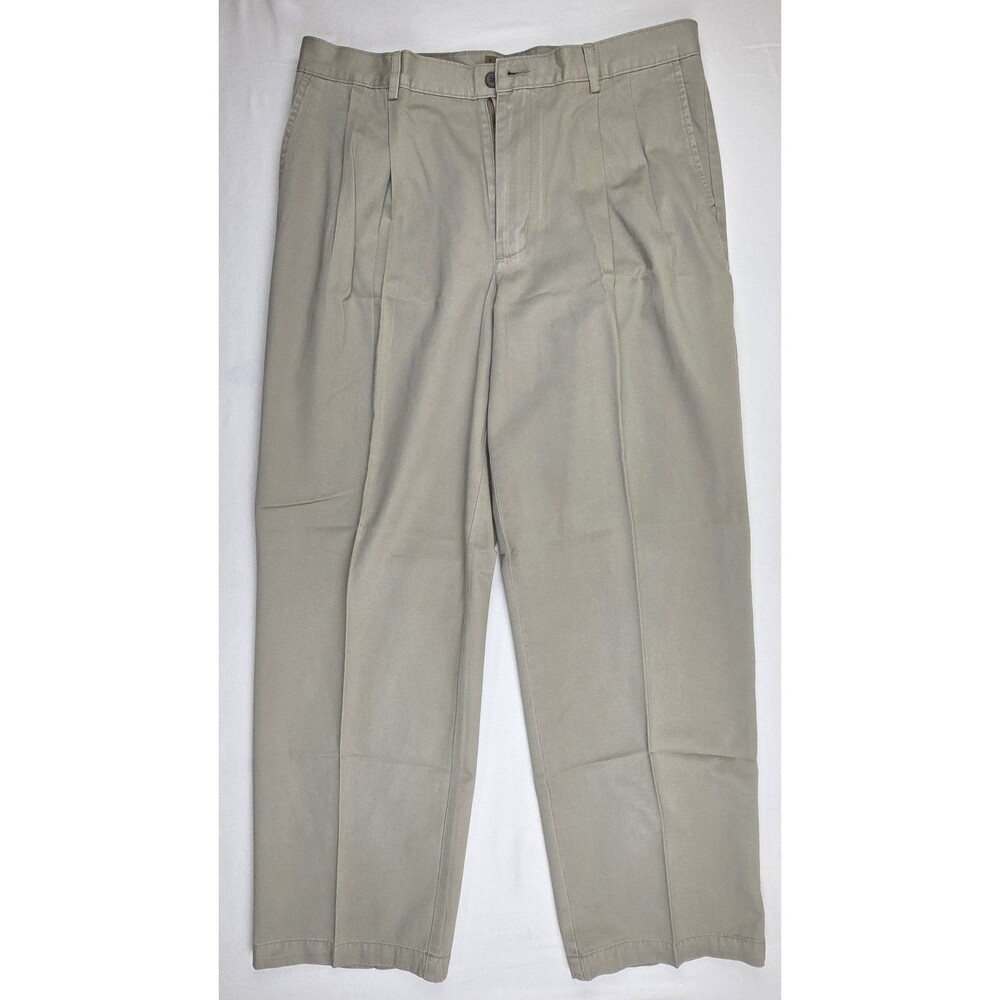 Natural Issue Mens Executive Khakis 34 X 30, Pleated Front, Relaxed Fit.